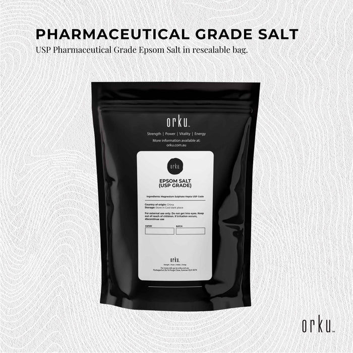 Orku 1Kg Epsom Salt - USP Grade Magnesium Sulfate Body Bath Salts