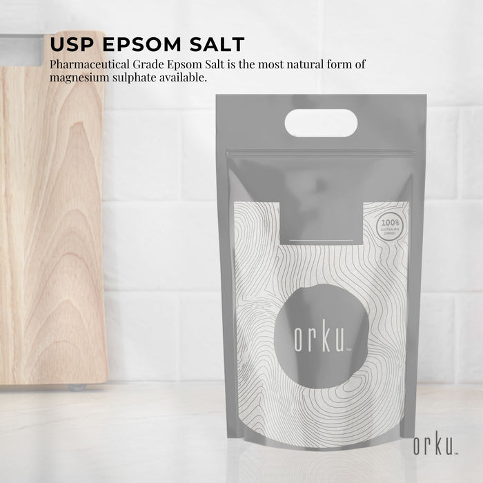 Orku 10Kg Epsom Salt - USP Grade Magnesium Sulfate Body Bath Salts