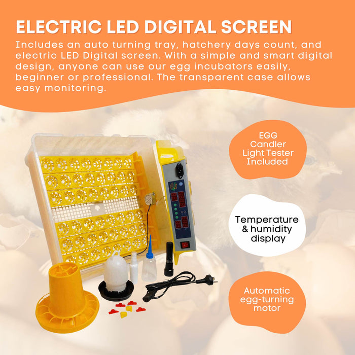 Electric 48 Egg Incubator + Accessories Hatching Eggs Chicken Quail Duck