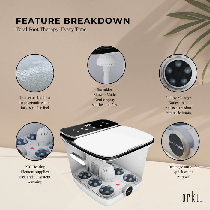 Foot Spa Automatic Water Heating Massager - Electric Pedicure Bath