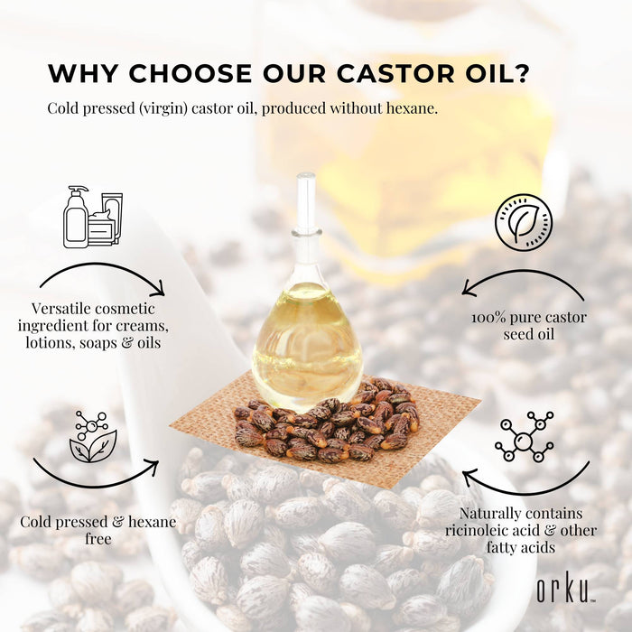 Orku 1.5L Castor Oil - Hexane Free Cold Virgin Pressed