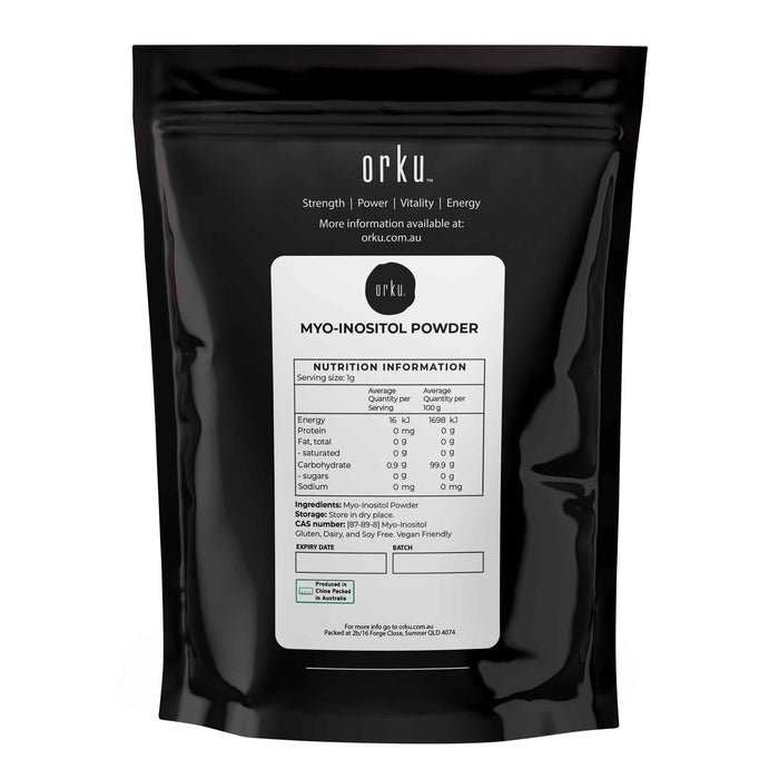 Orku 1Kg Myo Inositol Powder - USP Grade High Purity Unflavoured