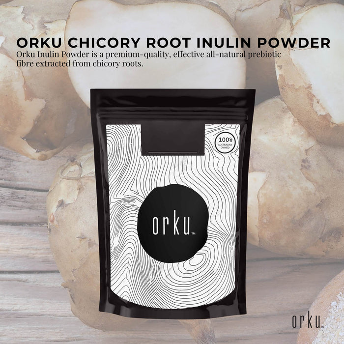 Orku 1Kg Chicory Root Inulin Powder - Unflavoured Natural Prebiotic Fibre