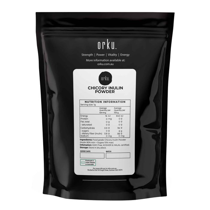 Orku 1Kg Chicory Root Inulin Powder - Unflavoured Natural Prebiotic Fibre