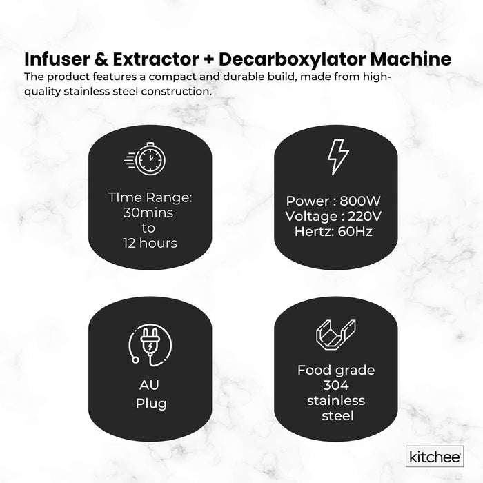 Kitchee Electric Butter Oil Herbal Infuser & Extractor + Decarboxylator Machine