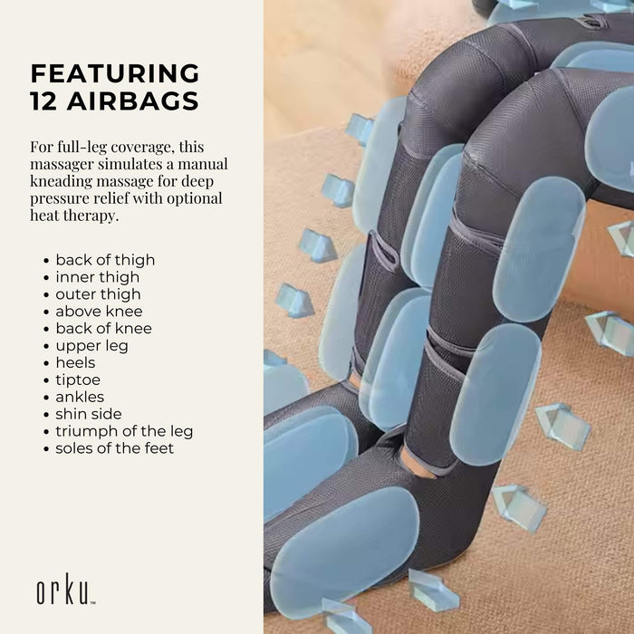 Orku Air Compression Massager for Leg Knee Foot - Pressure Therapy & Circulation