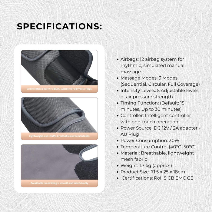 Orku Air Compression Massager for Leg Knee Foot - Pressure Therapy & Circulation