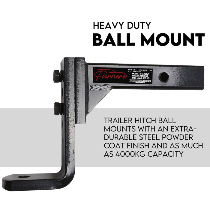 Adjustable Tow Bar Hitch Black Towbar Ball Height Tow Hitch Ball Towbar Drop Mount Tongue Trailer Tow Bar 4000KG