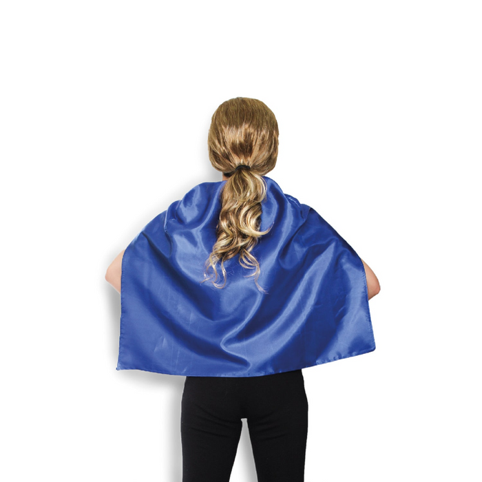 SHORT CAPE Kids Childrens Party Costume Vampire Coat School Team Colours - Blue