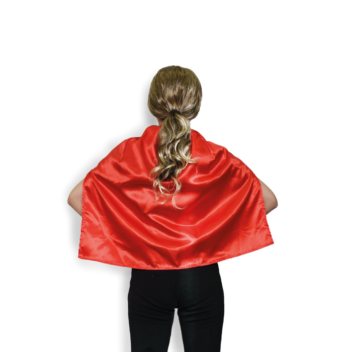 SHORT CAPE Kids Childrens Party Costume Vampire Coat School Team Colours - Red