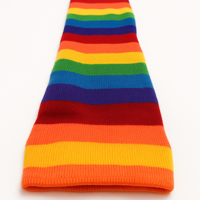 RAINBOW LEG WARMERS Party Costume Fine Stretch Ladies Girls Fancy Dress - Rainbow