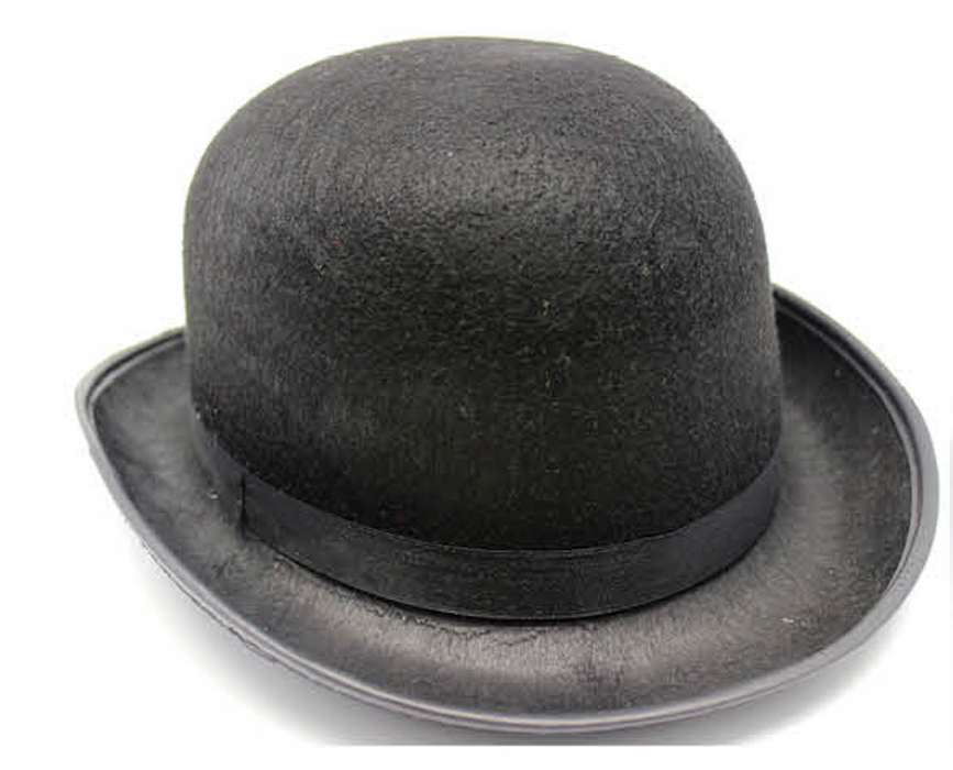 BOWLER HAT Party Vintage Costume Derby Felt Dance Halloween in Black