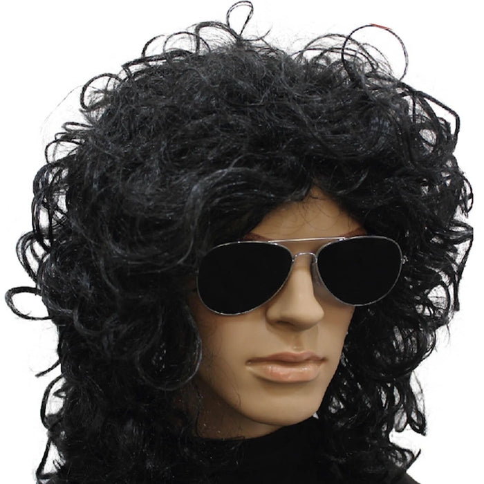 POPSTAR WIG Punk Costume Party Fancy Curly Long Hair Rock 70s 80s
