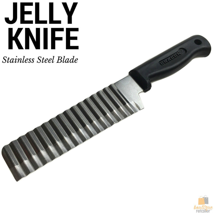 JELLY KNIFE Stainless Steel Blade Cooked Potato Vegetable Crinkle Wavy Cutter Slicer