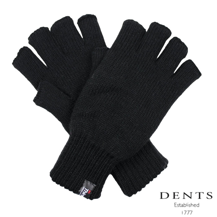 Dents 2pcs Set Mens 3M Thinsulate Pull-On Beanie + Knitted Fingerless Gloves