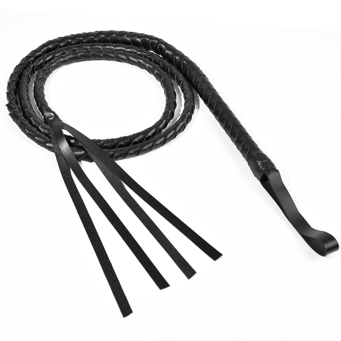 BLACK WHIP Faux Leather Costume Party 180cm Riding Cowboy Fancy Dress