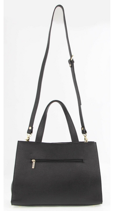 Morrissey Womens Italian Structured Leather Bag Tote Handbag Ladies - Black