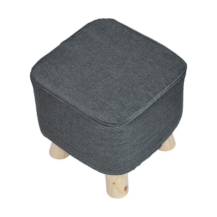 Fabric Ottoman Foot Stool Rest Pouffe Footstool Wood Storage Padded Seat