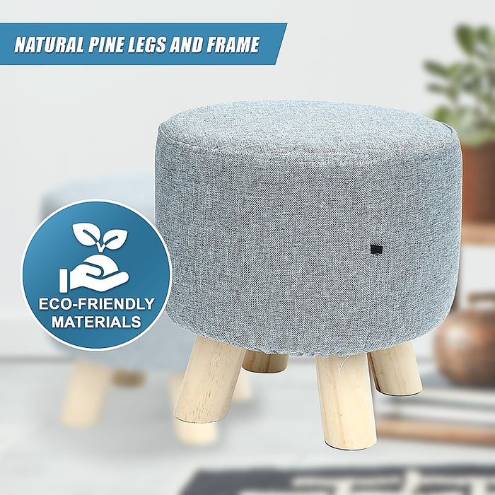 Fabric Ottoman Foot Stool Rest Pouffe Footstool Wood Storage Padded Seat high quality