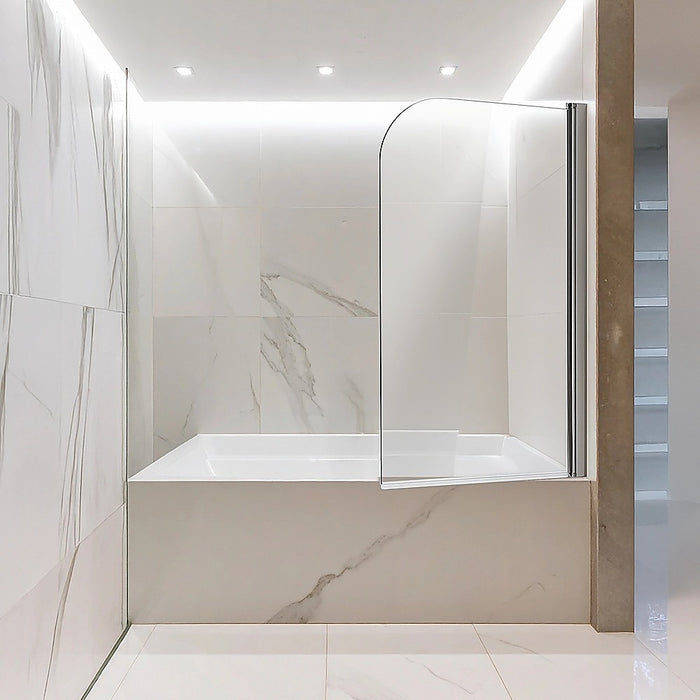180 Degree Pivot Door 6mm Safety Glass Bath Shower Screen 800x1400mm By Della Francesca