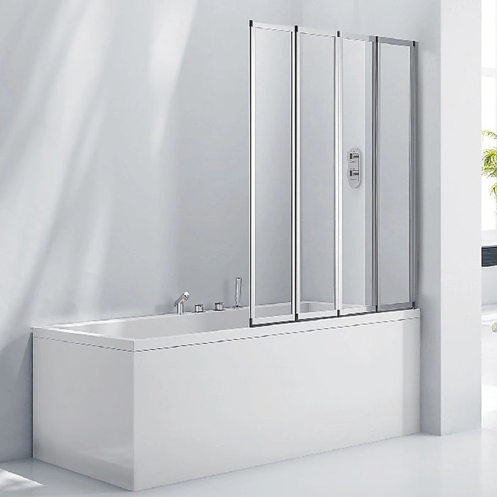 4 Fold Chrome Folding Bath Shower Screen Door Panel 1000 x 1400mmHigh Quality