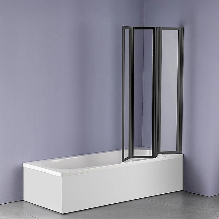 4 Fold Black Folding Bath Shower Screen Door Panel 1000 x 1400mmHigh Quality