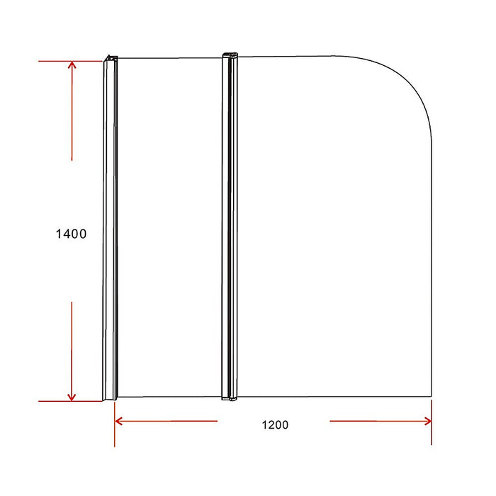 180 Degree Pivot Door 6mm Safety Glass Bath Shower Screen 1200x1400mm By Della Francesca
