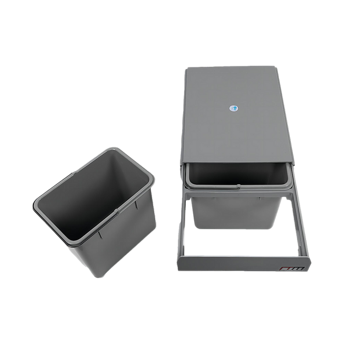 2x 15L Pull Out Trash Bin Dual Kitchen Garbage Waste Basket Cabinet Bin