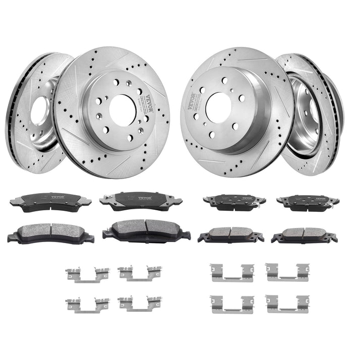 Front&Rear Rotors Disc Brake Pads Kit for 14-18 Chevy Silverado Gmc Sierra 1500
