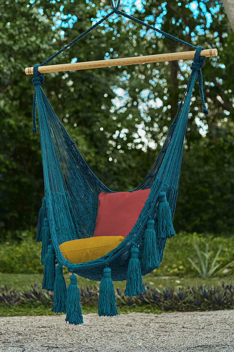 Deluxe Extra Large Mexican Hammock Swing Chair in Plain in Bondi Colour in Outdoor