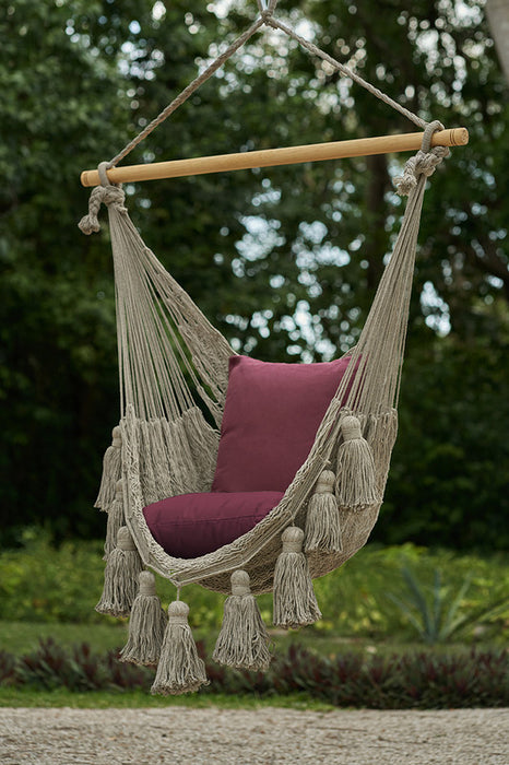 Deluxe Extra Large Mexican Hammock Swing Chair in Plain Dream Sands  in Outdoor Cotton Colour Dream Sands