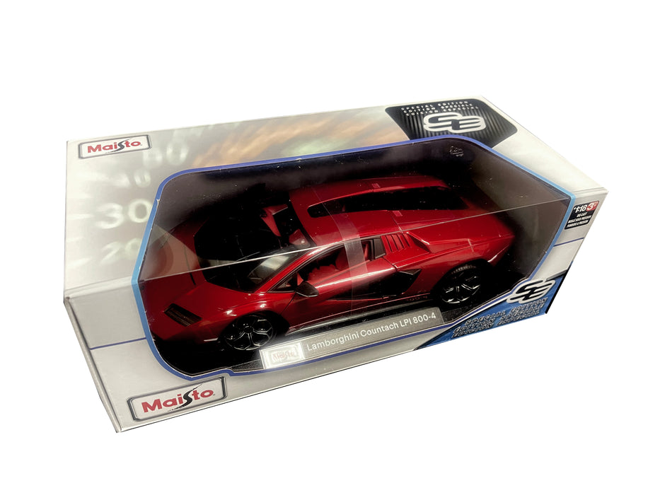 Maisto 1:18 Lamborghini Countach LPI 800-4 Red Metallic Diecast +Plastic Part