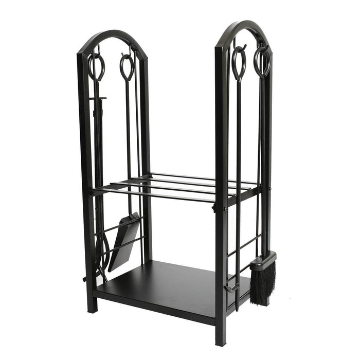 Firewood Rack With 4 Fireplace Tool Set Log Wood Holder Steel Large Storage Trade Me