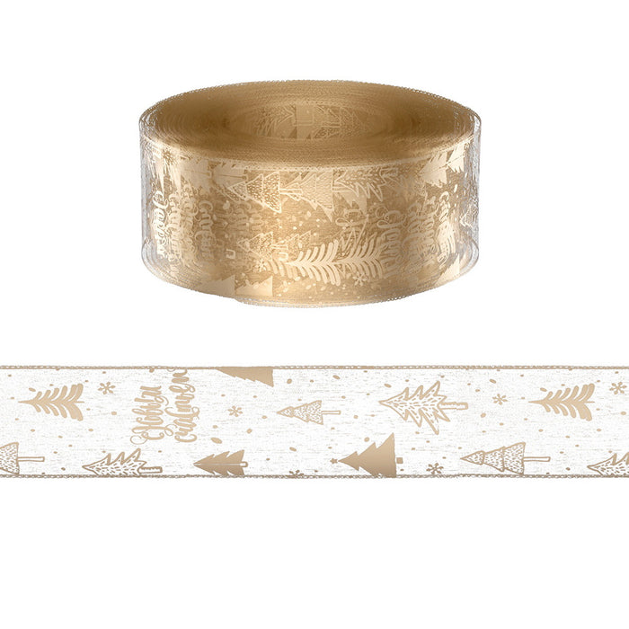 Jingle Jollys 20M Christmas Ribbon Roll Bow Printed Xmas Tree Decor Gift Gold