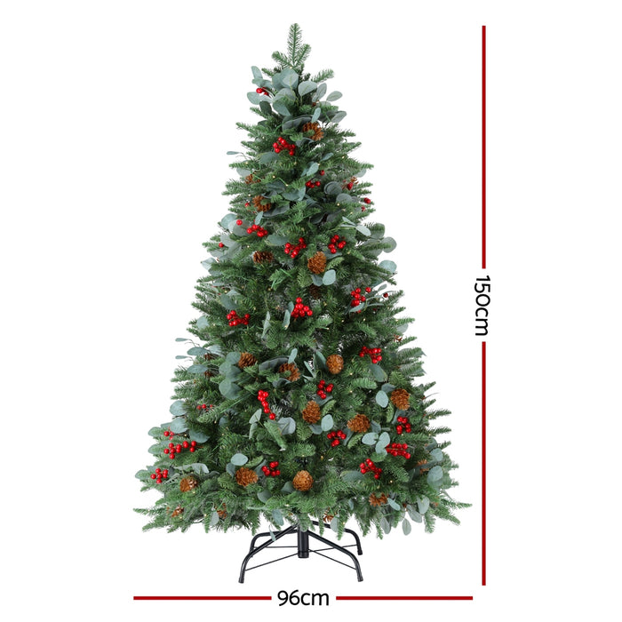 Jingle Jollys Christmas Tree 1.5m 160 LED Xmas Tree Party Decorations 355 Tips