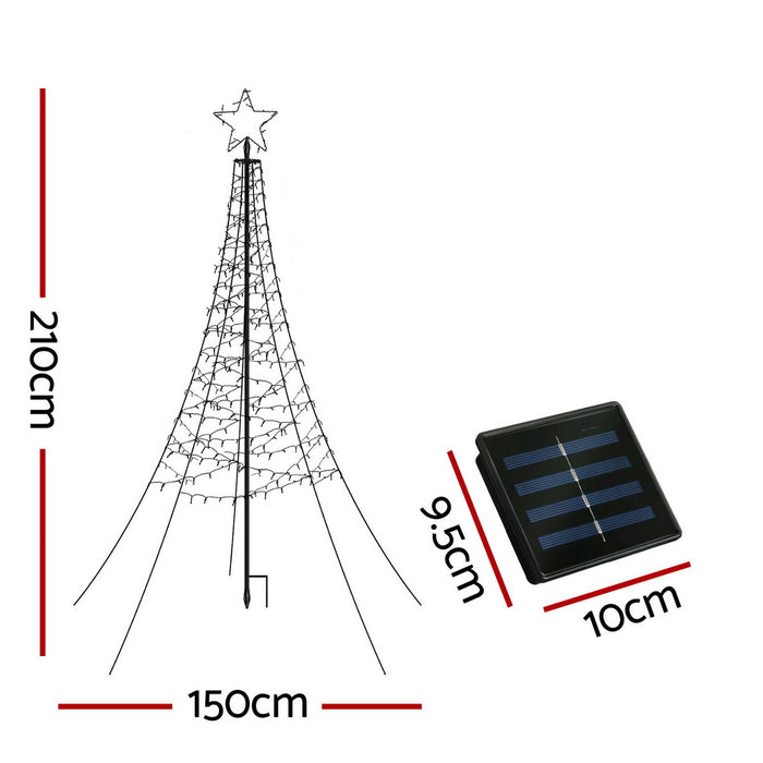 Jingle Jollys Solar Christmas Tree 2.1m 320 LED Net Lights Xmas Trees Decoration