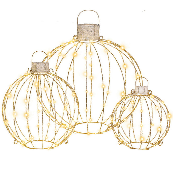 Jingle Jollys Christmas Lights 320 LED Fairy Light 3pcs Ball Decorations Set