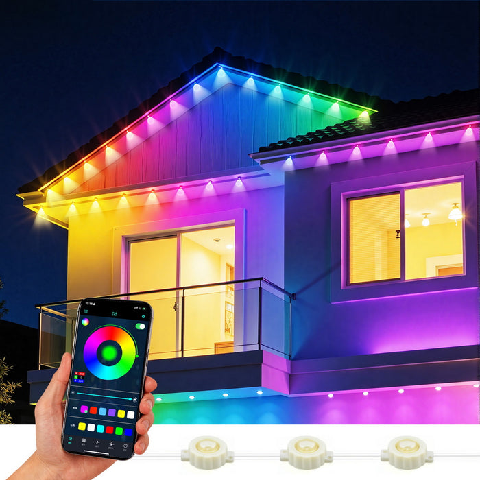 Jingle Jollys 15M Christmas Lights Permanent String Eaves Light 36 LED Decoration