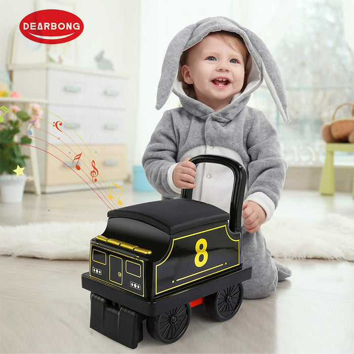 Kids Ride On Toy Train Carriage Toddler Walker Car 4 stable wheels Stories Songs Animal And Train Sounds-2016E