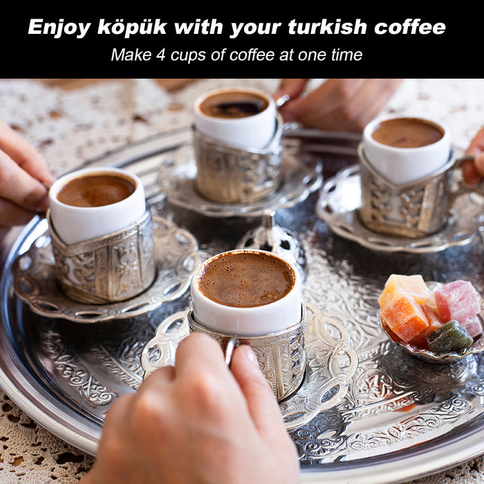 Electric Turkish Greek Arabic Coffee Maker New Automatic Sensor Anti Overflow 200ml
