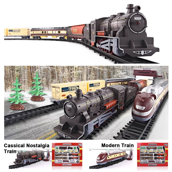 Electric Classic/Modern Toy Train Set Vehicle Rail Track Carriages Kids