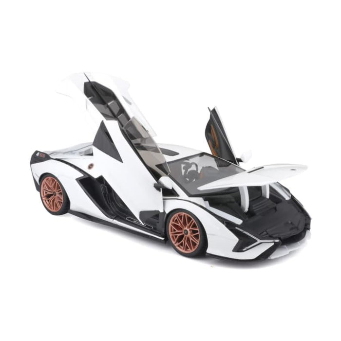 Maisto 1:18 Special Edition Metallic Diecast Car Model Lamborghini White Sian FKP37