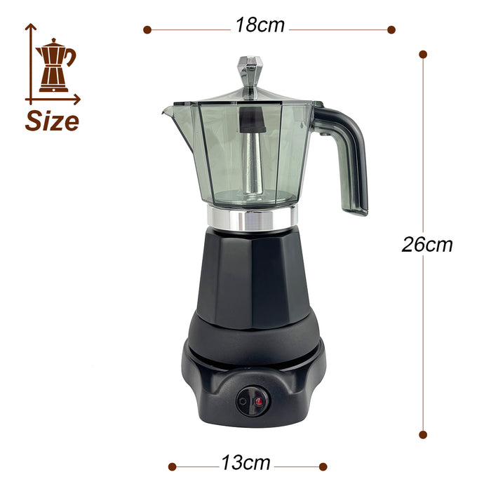 Electric Moka Coffee Maker Espresso Italian Classic Auto power off for Home 3/6Cups