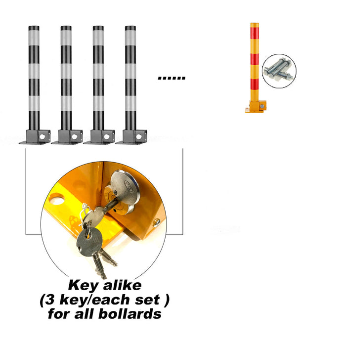 Red Parking Bollard locker Barrier Key Alike / Independent lock Fold Down Vehicle Trade Me