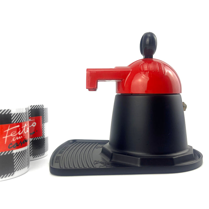 Mornest Red Mini expresso 2 cups ceramics coffee maker set Moka Coffee Maker Italian Classic