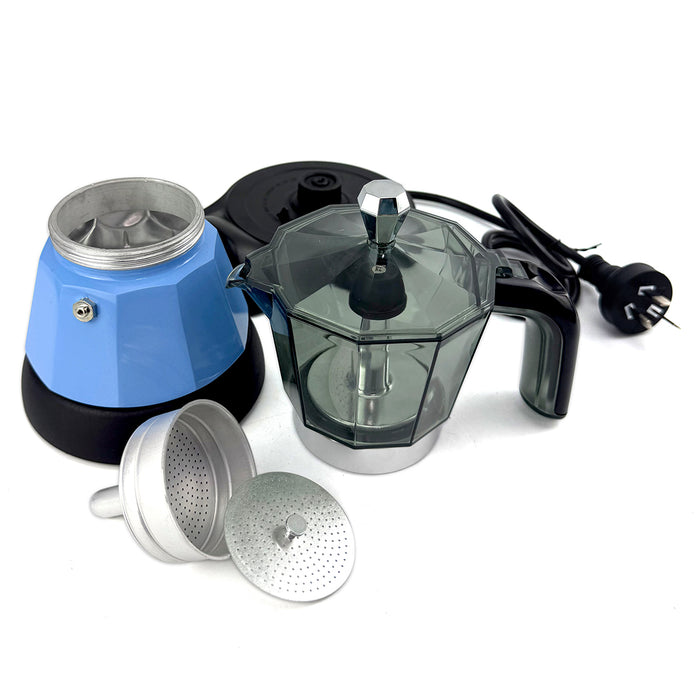 Electric Moka Coffee Maker Espresso Italian Classic Auto power off for Home 3/6Cups