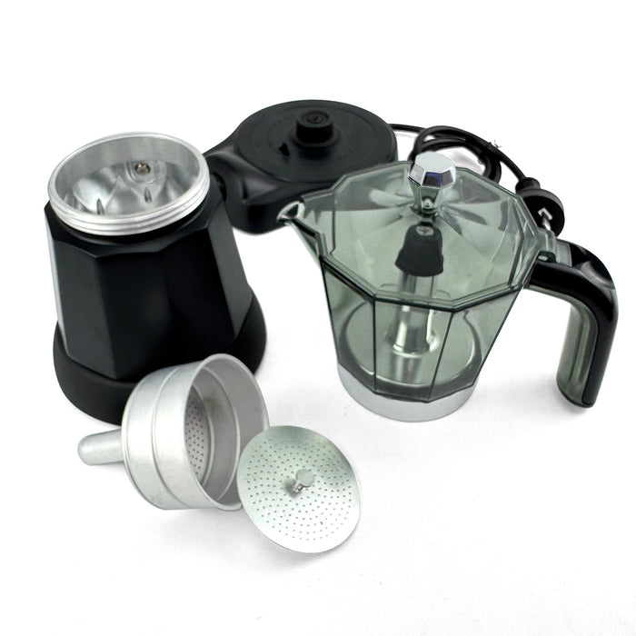 Electric Moka Coffee Maker Espresso Italian Classic Auto power off for Home 3/6Cups