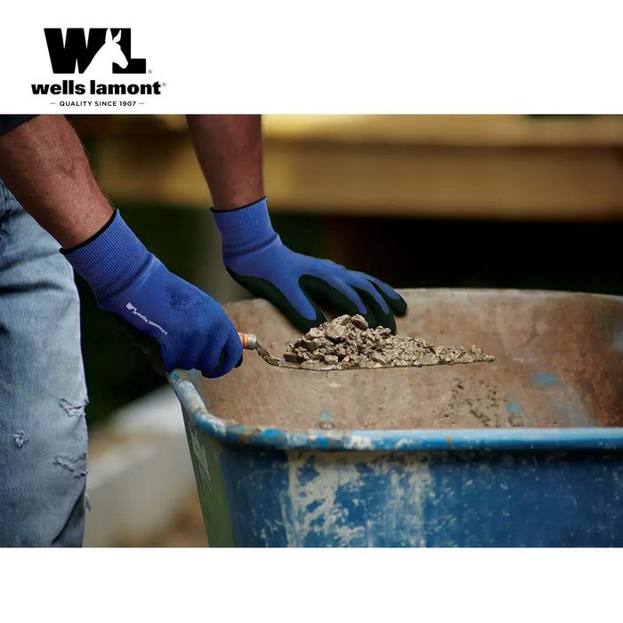 Wells lamont Foam Latex Dipped Work Gloves  Water Repellent 10 Pairs S/M/L
