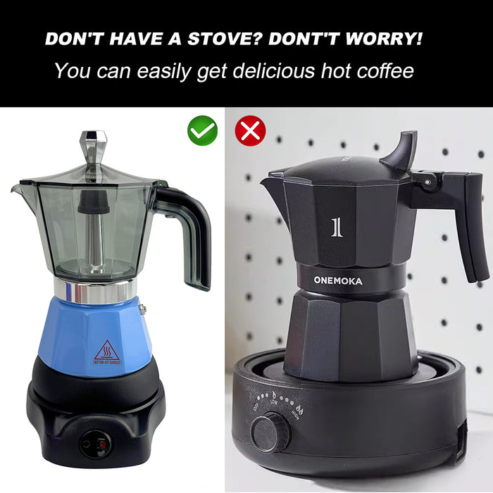 Electric Moka Coffee Maker Espresso Italian Classic Auto power off for Home 3/6Cups