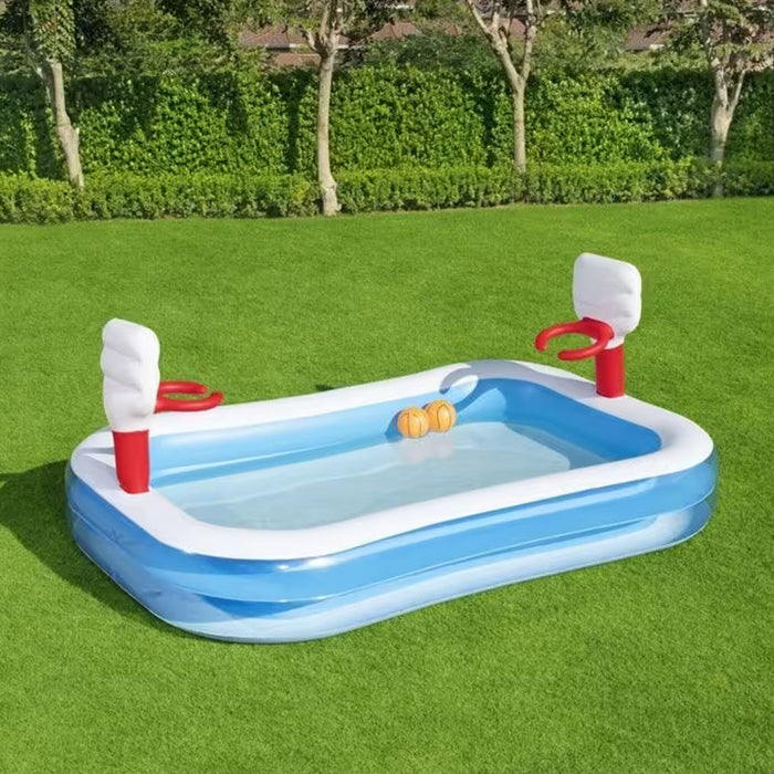 Bestway Inflatable Basketball Play Pool 251x168x102cm with 2 Balls For Kids